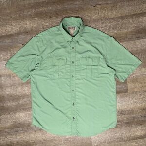 DULUTH Trading Action Short Sleeve Untucked Vented Outdoor Shirt L Green